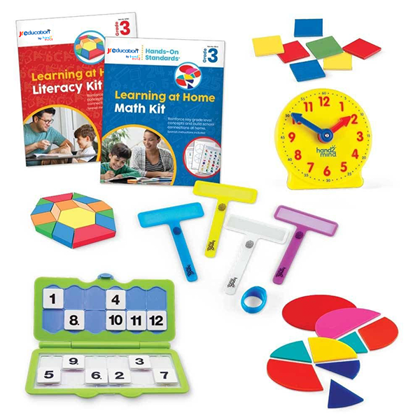 JR Education Learning at Home Math and Literacy Kit (Grade 3)