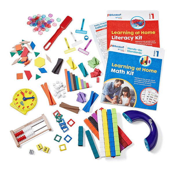 JR Education Learning at Home Math and Literacy Kit (Grade 1)