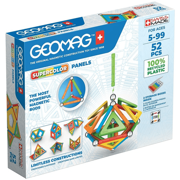 GeoMag Supercolour Recycled Set 52 Pieces JR Toy Company
