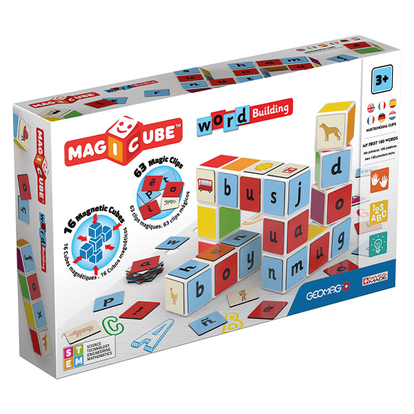 GeoMag Magicube Word Building Set (79 Pieces)