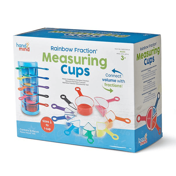 Hand2Mind Rainbow Fraction Measuring Cups - Set of 9