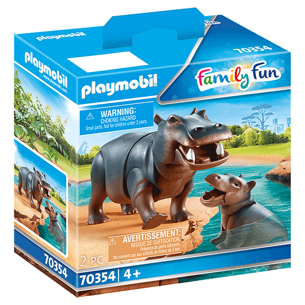 Open Box Playmobil Hippo with Calf