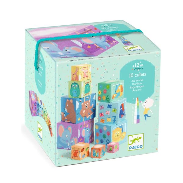 Djeco Stacking Cubes - Rainbow (10 cubes)