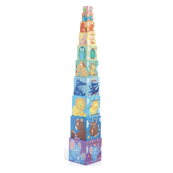 Djeco Stacking Cubes - Rainbow (10 cubes)