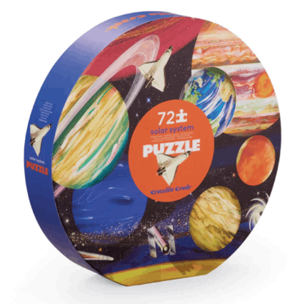 Crocodile Creek 72pc Round Box Puzzle - Realistic Solar System