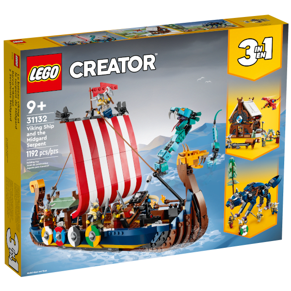 LEGO® Creator 3-in-1 31132 Viking Ship and the Midgard Serpent