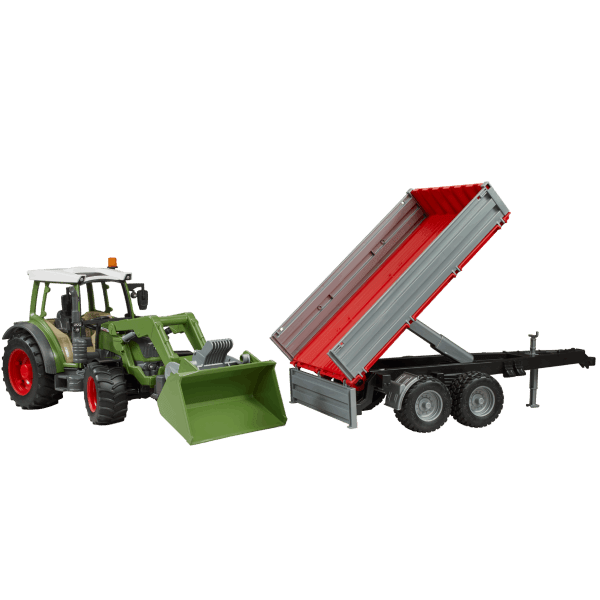 Bruder Fendt Vario 211 with Frontloader and Tipping Trailer