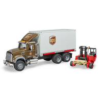Bruder 02828 MACK Granite UPS Logistics Truck and Forklift