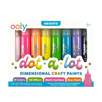 Ooly Dot-a-Lot 3D Dimensional Craft Paint Brights Set of 8