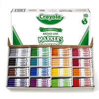 Crayola 256 Non-Washable Broad Line Markers Classpack with 16 Colours