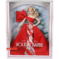 Barbie 2019 Holiday Doll, Blonde Curls with Red & White Gown