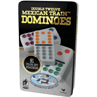 Double Twelve Mexican Train Dominoes in Tin