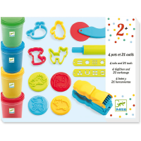 Djeco Modeling Clay 4 Tubs and 21 Tools